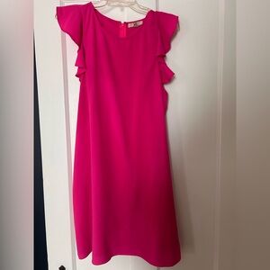 Ya Los Angeles Fuchsia Ruffle Sleeve Dress